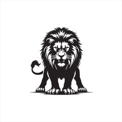 Lion Silhouette: Dynamic and Visually Stunning Vector Artwork Showcasing the Dignity and Power of the Beast - Minimallest lion black vector Silhouette




