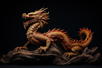 Fototapeta premium Festive Dragon in Traditional Chinese Celebration,Majestic Chinese New Year Dragon.AI generated.