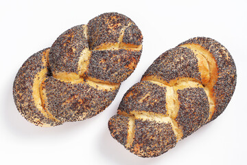 Braided buns with poppy seeds