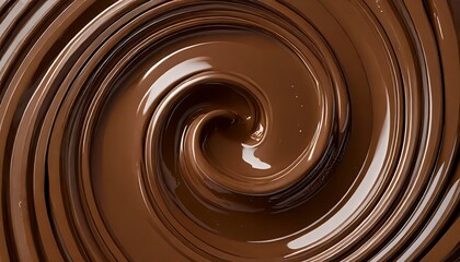 delicioso chocolate derretido formando vórtice, ondas