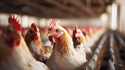 Hens confined to factory chicken cages.