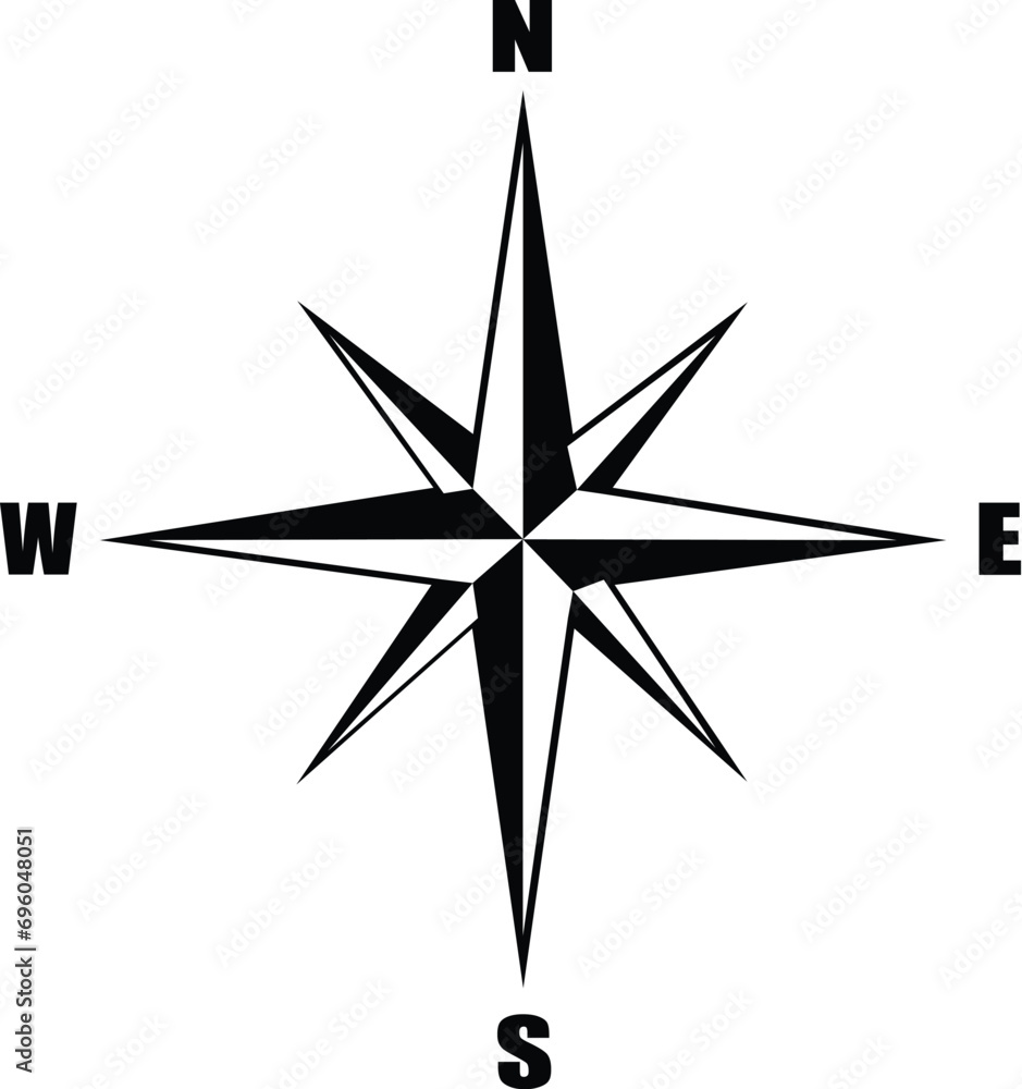 Wall mural compass navigation design – directional indicator