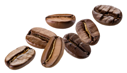 Flying delicious coffee beans