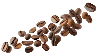 Naklejka premium Flying delicious coffee beans - isolated