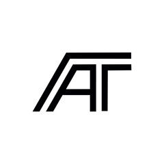 Initial Letter AT Logo Design Template Design vector