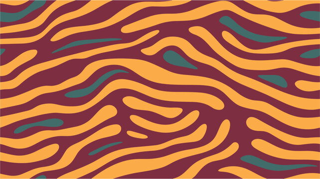 70s groovy retro swirls vector design background. Nice abstract background with colorful. Orange trippy pattern, cover, poster in 60s or 70s style. Wave Retro Abstract Background Colorful. Seamless.