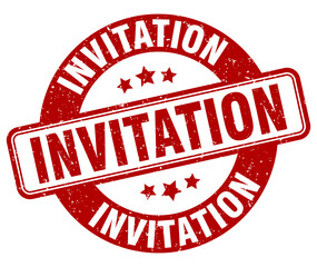 invitation stamp. invitation label. round grunge sign