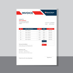 Invoice minimal design template. Bill form business invoice accounting