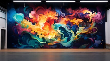 Abstract mural symbolizing unity and resilience in the face of adversity