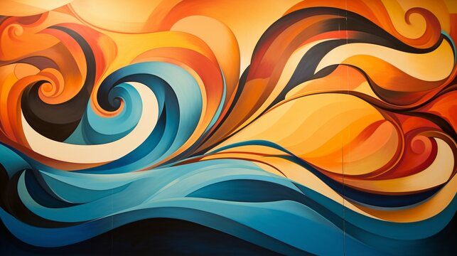 Abstract mural symbolizing unity and resilience in the face of adversity
