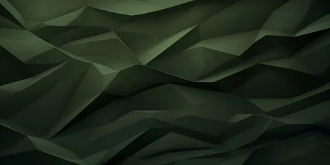 Fotobehang abstract modern background,crumpled paper texture,3d effect,dark green color,banner concept,wallpaper, © Наталья Лазарева