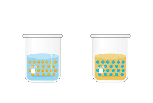 Emulsion types, a mixture of two immiscible liquids (oil and water), Emulsion oil in water, water in oil Immiscible liquids. Emulsifier types, structure. Vector design.
