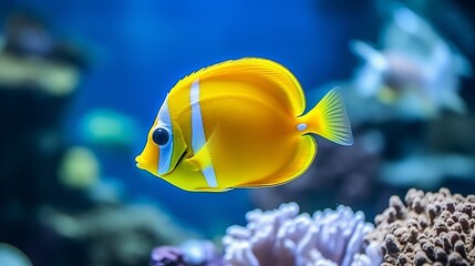 Yellow tang, clownfish, ctenochaetus tominiensis, and flame angelfish are all fish species that have a colorful appearance.