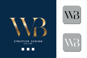 WB or BW Alphabet letters logo monogram
