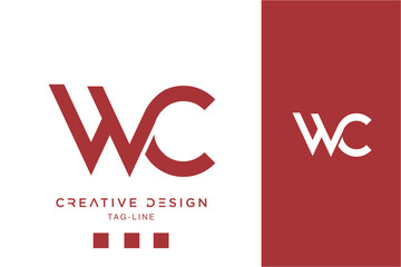 Alphabet letters icon logo WC or CW

