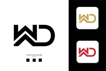 Alphabet letters WD or DW logo monogram
