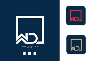 Alphabet letters WD or DW logo monogram
