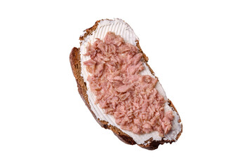 Delicious sandwiches consisting of grilled toast, canned tuna and cream cheese