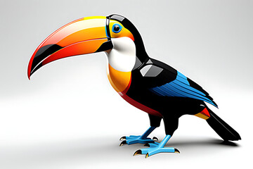 Naklejka premium toucan isolated on white background