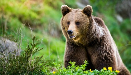 brown bear ursus arctos - obrazy, fototapety, plakaty