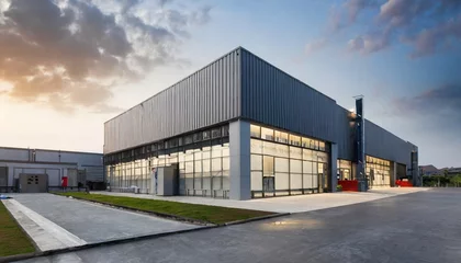 Foto op Plexiglas modern commercial building located in industrial park © Francesco