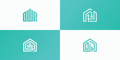 Collection of smart home logo designs