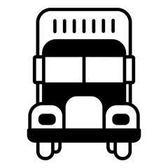 Delivery Truck solid glyph icon illustration