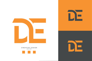 DE or ED Alphabet Letters Logo Monogram