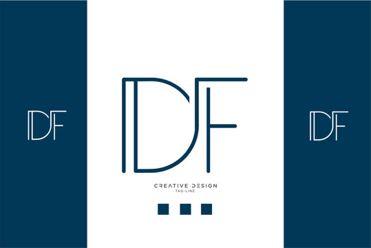 DF or FD Alphabet Letters Logo Monogram
