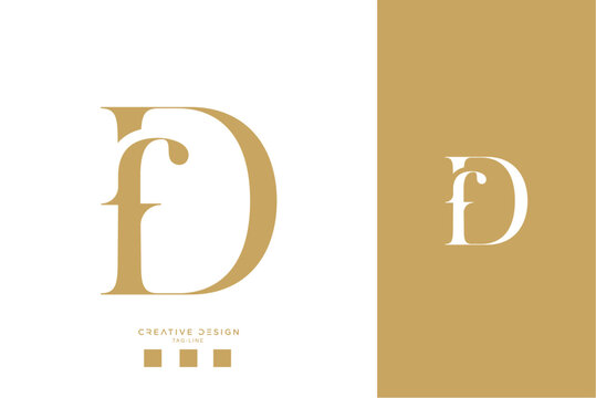 DF or FD Alphabet Letters Logo Monogram
