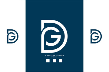 DG or GD Alphabet Letters Logo Monogram - obrazy, fototapety, plakaty