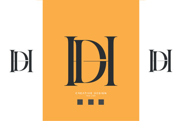 Alphabet Letters DH or HD Logo Monogram
