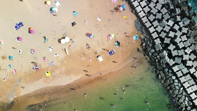 Aerial view of Calheta Beach in Madeira