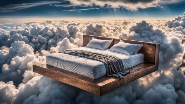A bed in the clouds
