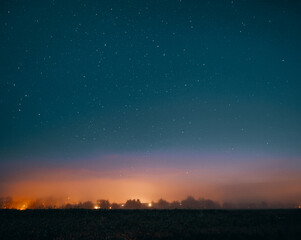 Tranquil celestial landscape in peaceful night sky.