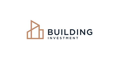 creative of building construction logo icon. design for business of luxury, elegant, minimalist.	