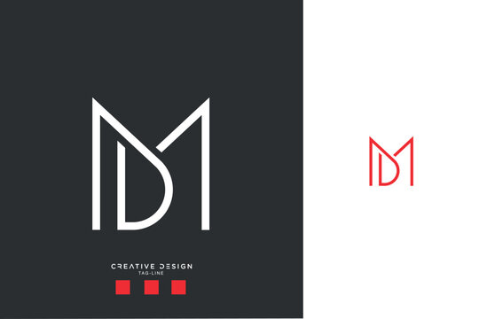 DM or MD Alphabet Letters Logo Monogram