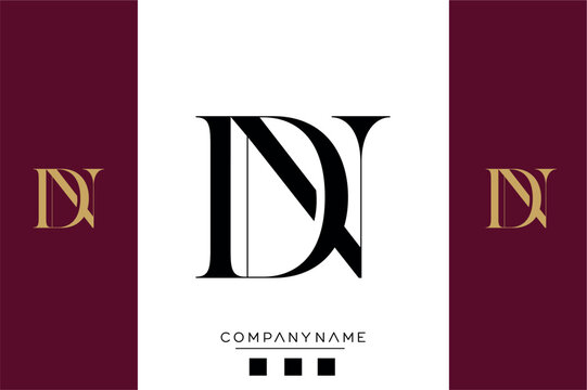 DN or ND Alphabet Letters Logo Monogram