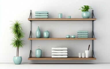 Bathroom Shelving isolated on transparent background.
