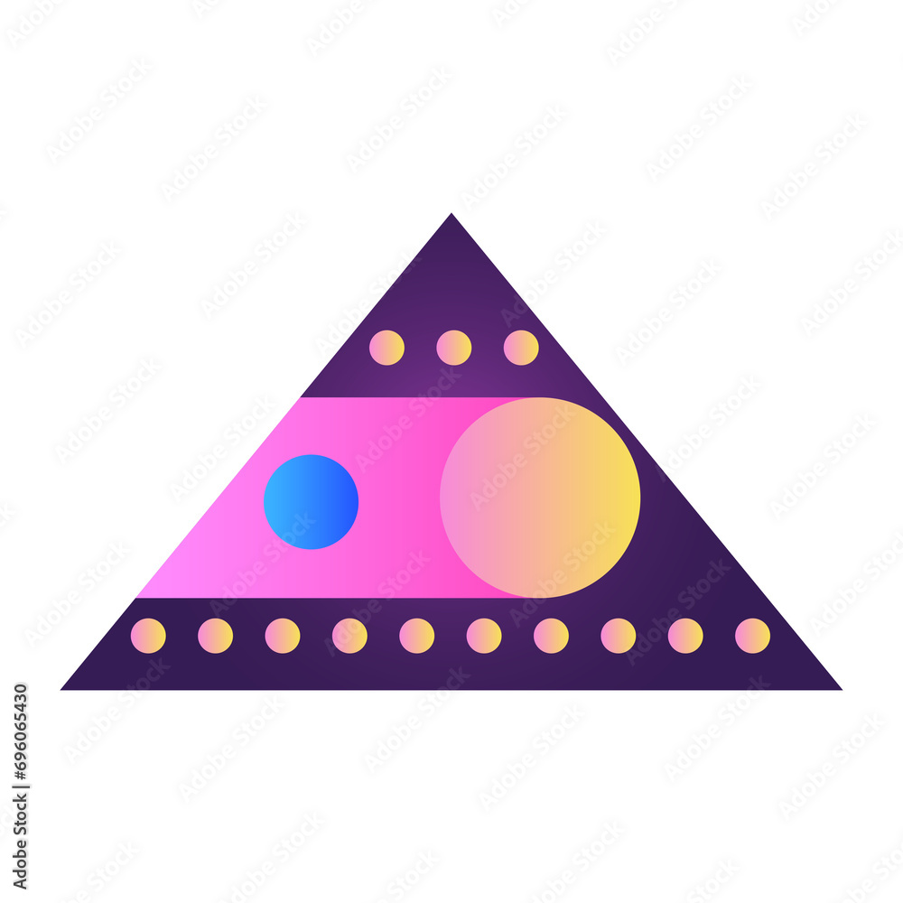 Fototapete triangle pyramid cone futuristic gradient texture colored graphic symbol element nostalgic retro 90'