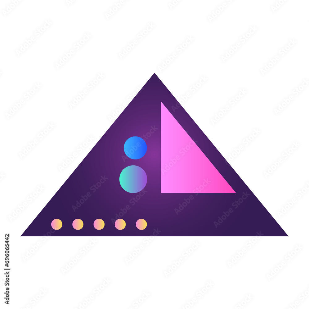 Fototapete triangle pyramid cone futuristic gradient texture colored graphic symbol element nostalgic retro 90'
