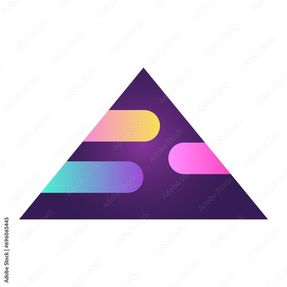 Fototapete triangle pyramid cone futuristic gradient texture colored graphic symbol element nostalgic retro 90'