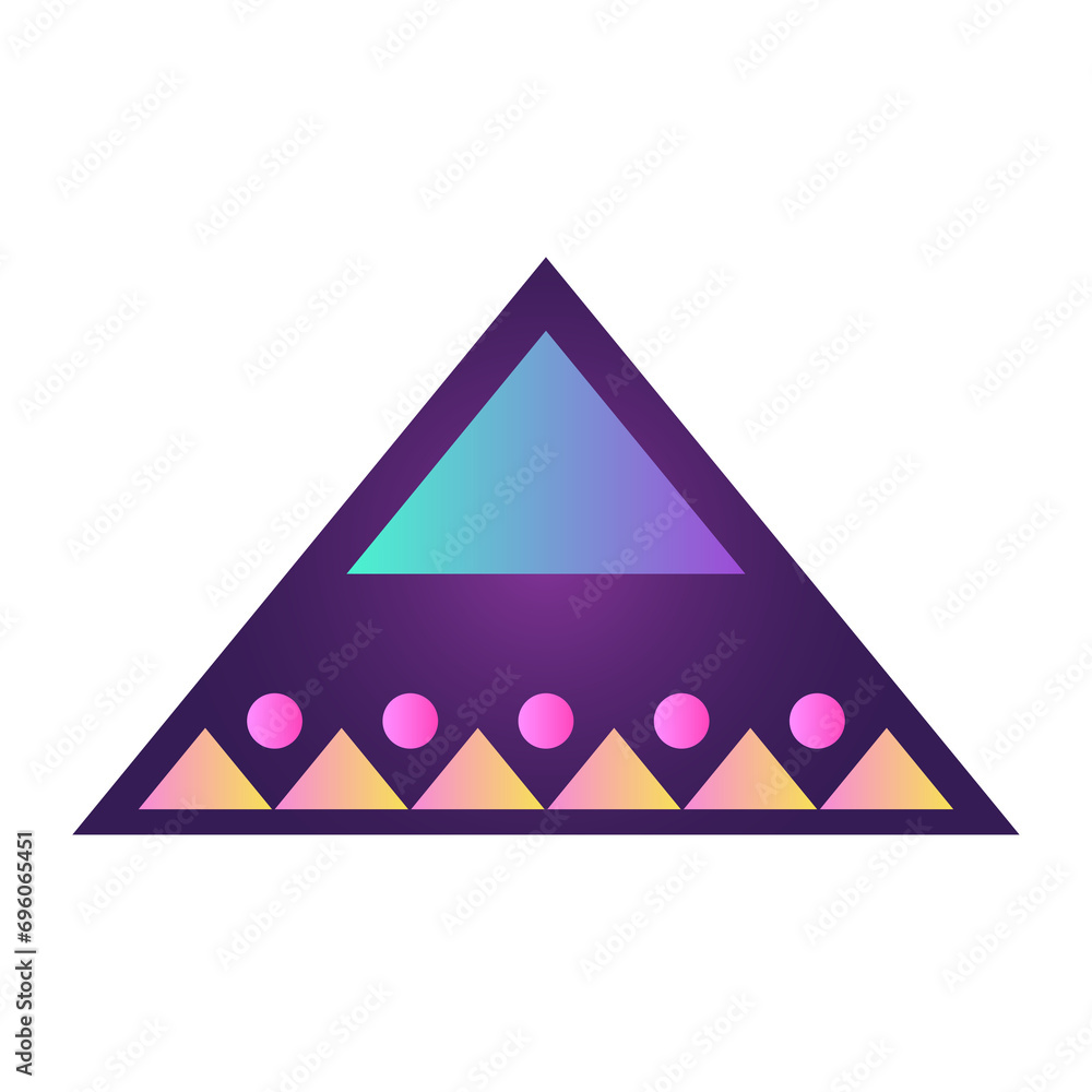 Fototapete triangle pyramid cone futuristic gradient texture colored graphic symbol element nostalgic retro 90'