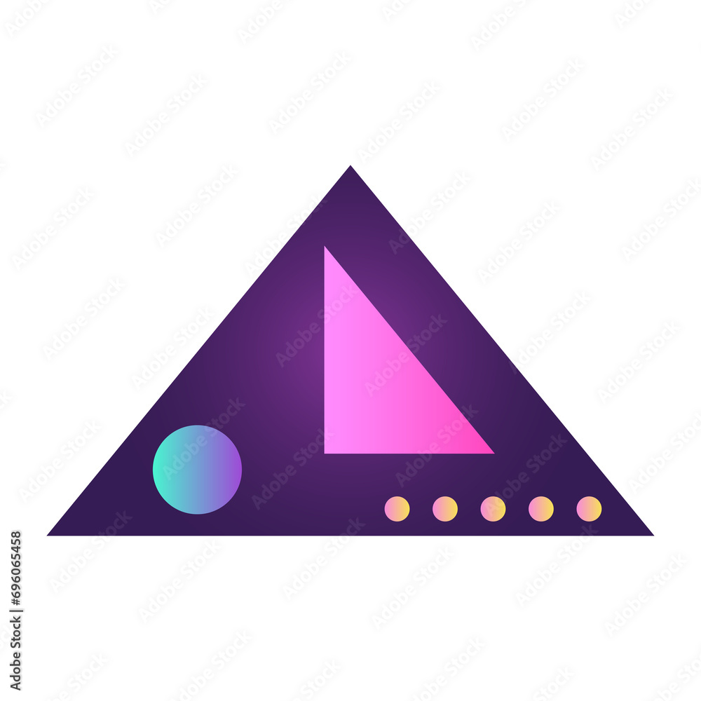 Fototapete triangle pyramid cone futuristic gradient texture colored graphic symbol element nostalgic retro 90'