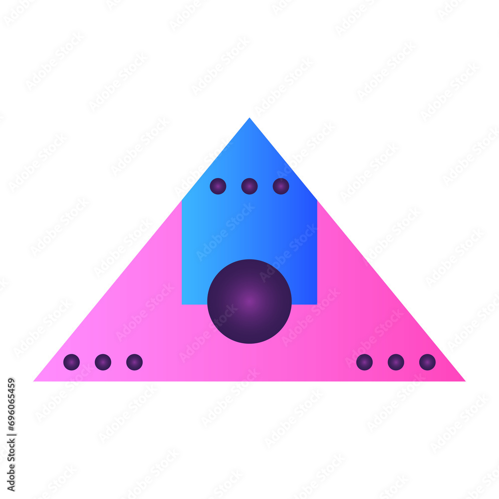 Fototapete triangle pyramid cone futuristic gradient texture colored graphic symbol element nostalgic retro 90'