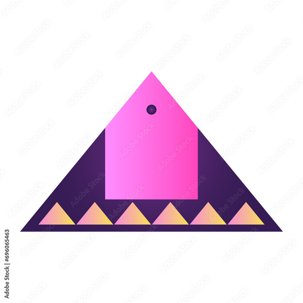 Fototapete triangle pyramid cone futuristic gradient texture colored graphic symbol element nostalgic retro 90'