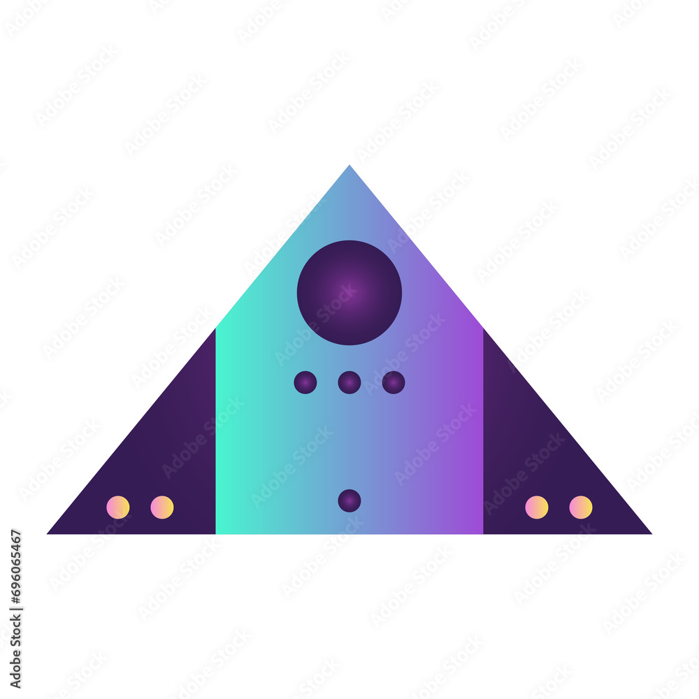 Fototapete triangle pyramid cone futuristic gradient texture colored graphic symbol element nostalgic retro 90'