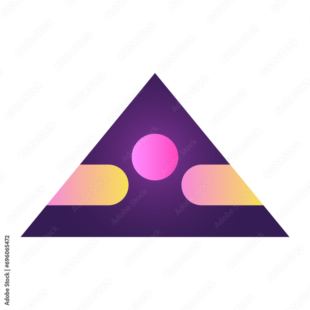 Fototapete triangle pyramid cone futuristic gradient texture colored graphic symbol element nostalgic retro 90'
