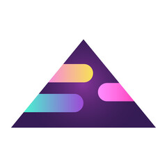 Triangle Pyramid Cone Futuristic Gradient Texture Colored Graphic Symbol Element Nostalgic Retro 90's Thenme Icon
