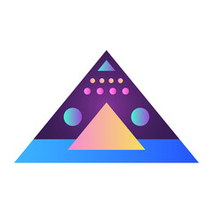 Triangle Pyramid Cone Futuristic Gradient Texture Colored Graphic Symbol Element Nostalgic Retro 90's Thenme Icon